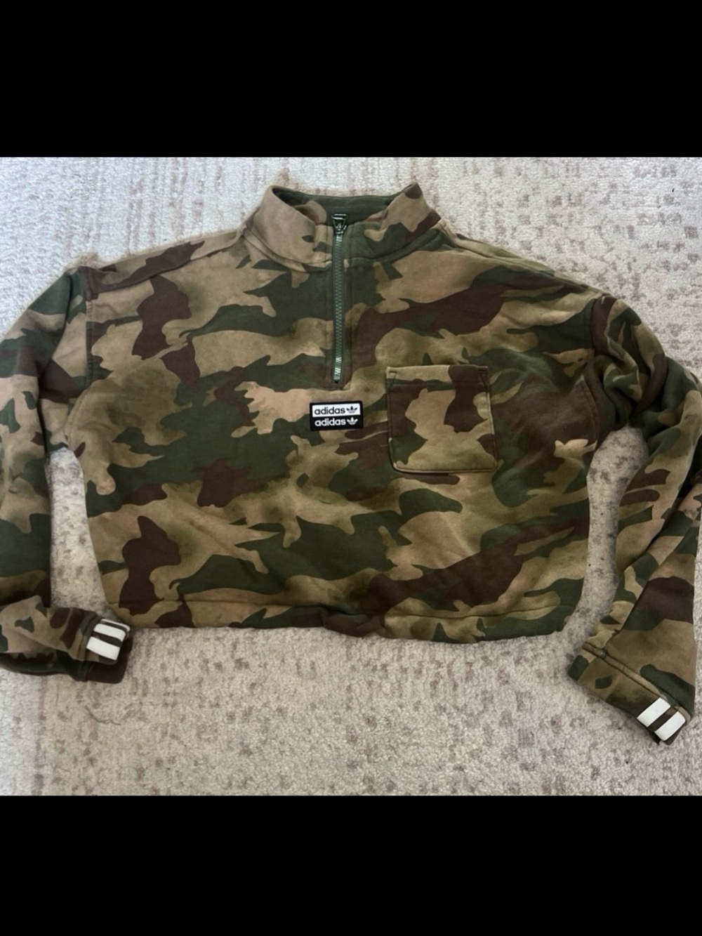 Adidas camo crop crew neck